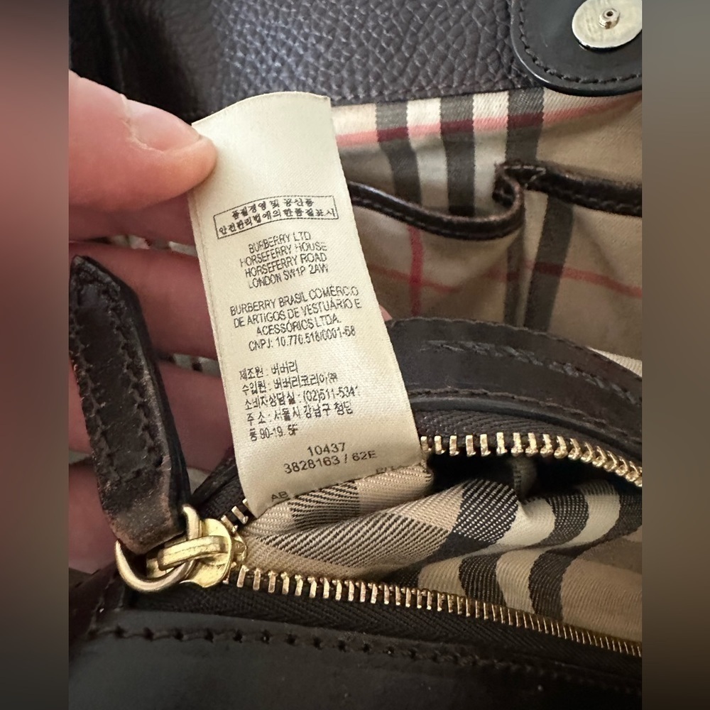 BURBERRY Brown Grained Leather Canterbury w/ House Check Bag - Picture 15 of 17